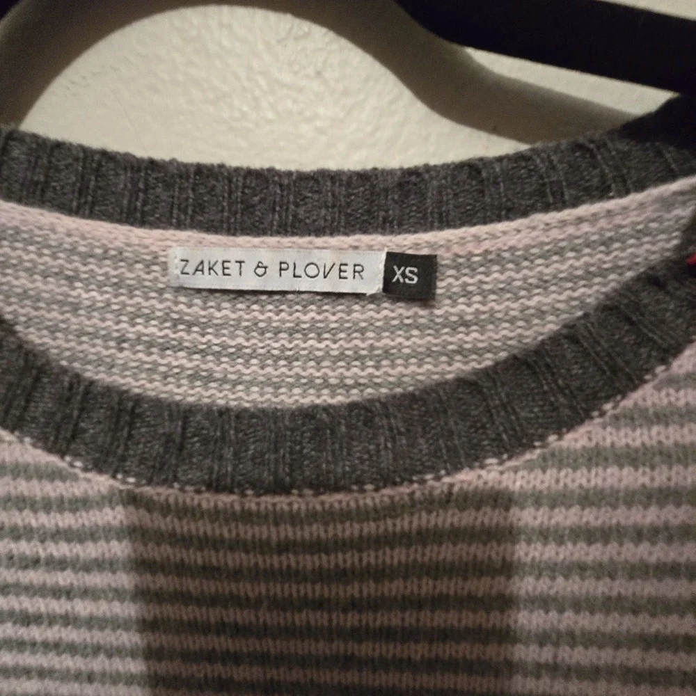 Zaket Plover Striped Sweater‎ Women's XS Merino Cotton Colorful Lightweight